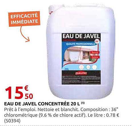 EAU DE JAVEL CONCENTRÉE 20 L