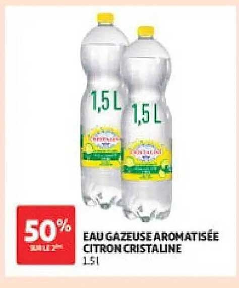 EAU GAZEUSE AROMATISÉE CITRON CRISTALINE 1,5L
