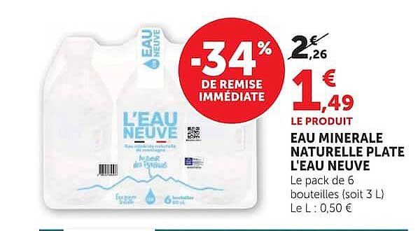 EAU MINERALE NATURELLE PLATE L'EAU NEUVE