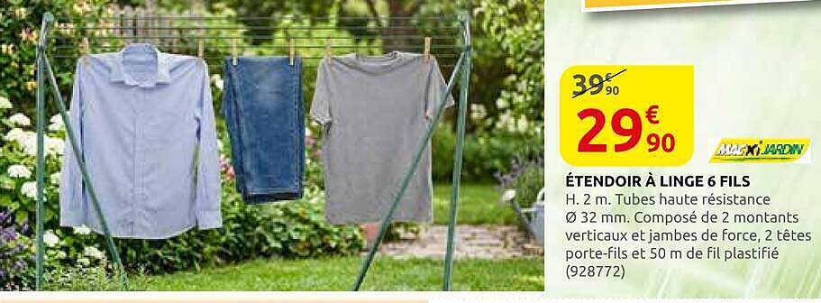ÉTENDOIR À LINGE 6 FILS