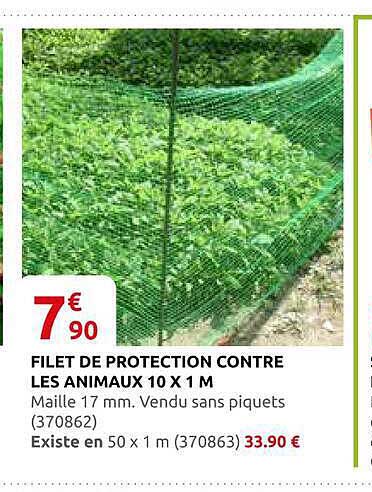 FILET DE PROTECTION CONTRE LES ANIMAUX 10 X 1 M