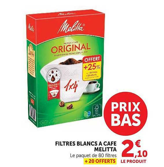 FILTRES BLANCS A CAFE MELITTA