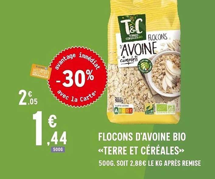 FLOCONS D’AVOINE BIO «TERRE ET CÉRÉALES»