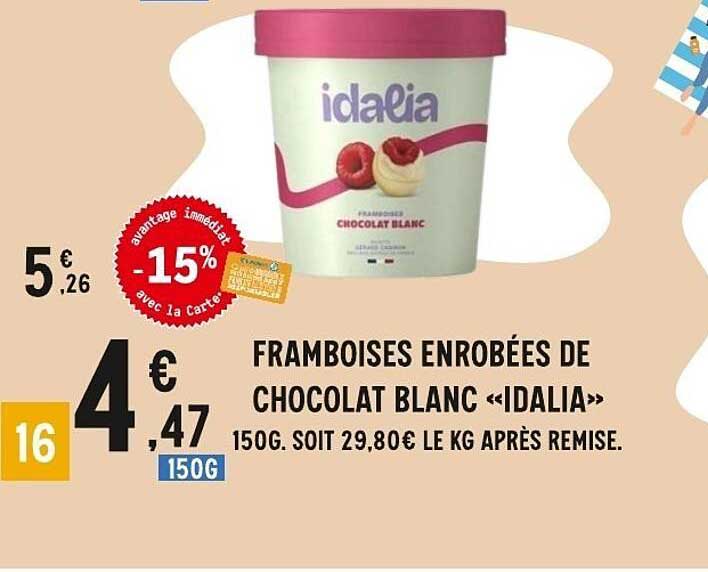FRAMBOISES ENROBÉES DE CHOCOLAT BLANC «IDALIA»