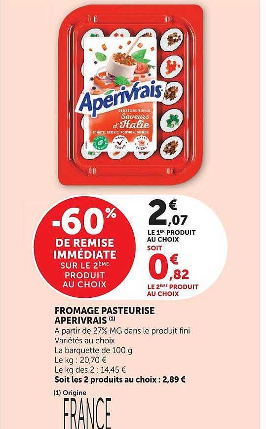FROMAGE PASTEURISE APERIVRAIS