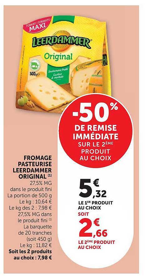 FROMAGE PASTEURISÉ LEERDAMMER ORIGINAL