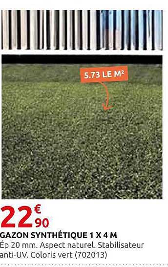 GAZON SYNTHÉTIQUE 1 X 4 M