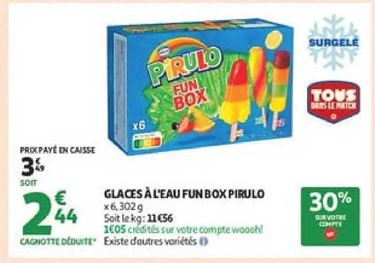 GLACES À L'EAU FUN BOX PIRULO