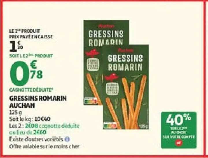 Gressins Romarin Auchan