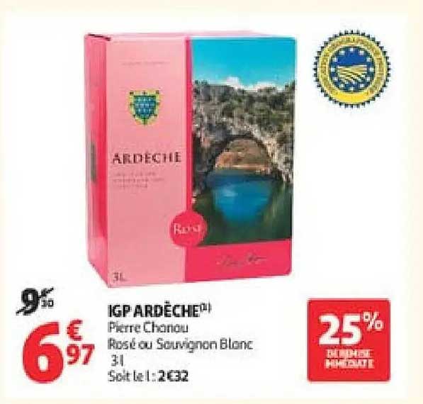 IGP ARDÈCHE Pierre Chanon Rosé ou Sauvignon Blanc 3L