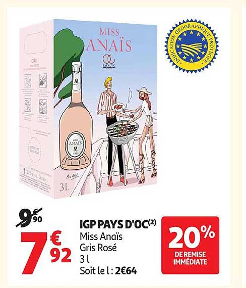 IGP PAYS D'OC (2) Miss Anaïs Gris Rosé 3 l