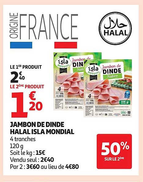JAMBON DE DINDE HALAL ISLA MONDIAL