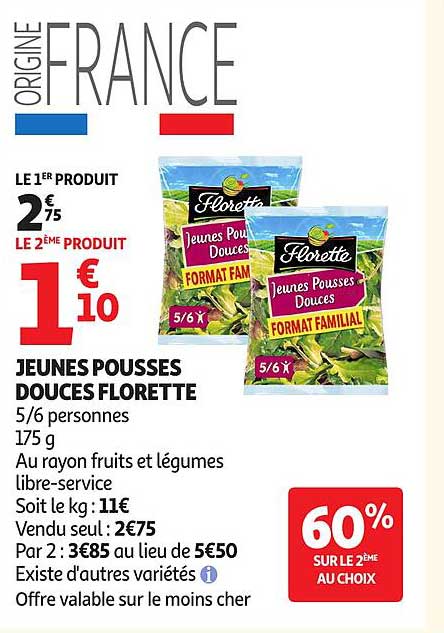 JEUNES POUSSES DOUCES FLORETTE