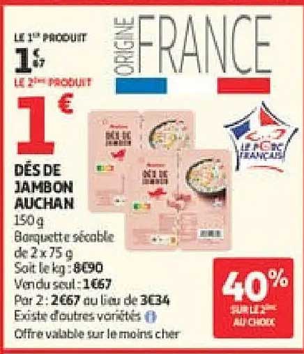LE 1er PRODUIT 1€ LE 2e PRODUIT