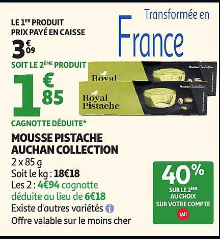 LE 1ER PRODUIT PRIX PAYÉ EN CAISSE 3€09 SOIT LE 2ÈME PRODUIT 1€85