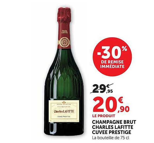 LE PRODUIT CHAMPAGNE BRUT CHARLES LAFITTE CUVEE PRESTIGE La bouteille de 75 cl