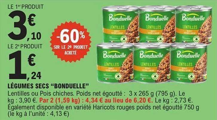 LÉGUMES SECS “BONDUELLE”