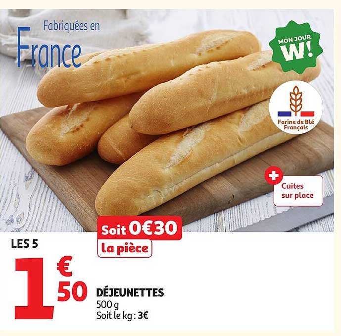 LES 5 DÉJEUNETTES 500 g Soit le kg : 3€