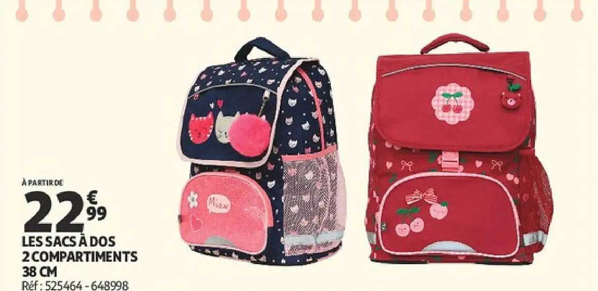 LES SACS À DOS 2 COMPARTIMENTS 38 CM