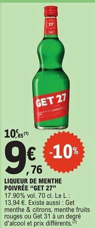 LIQUEUR DE MENTHE POIVRÉE “GET 27”