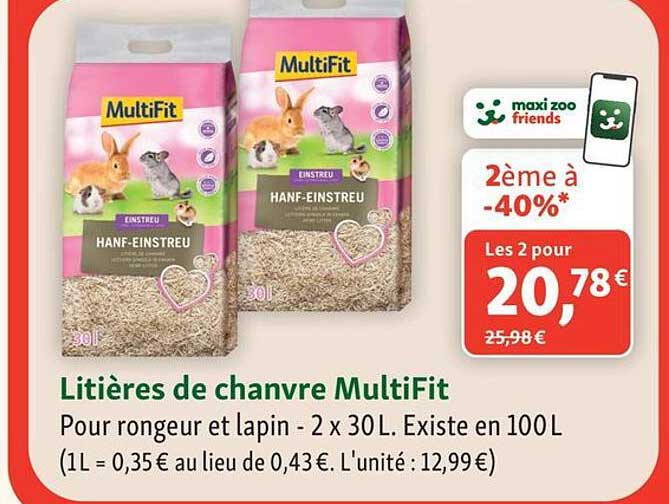 Litières de chanvre MultiFit