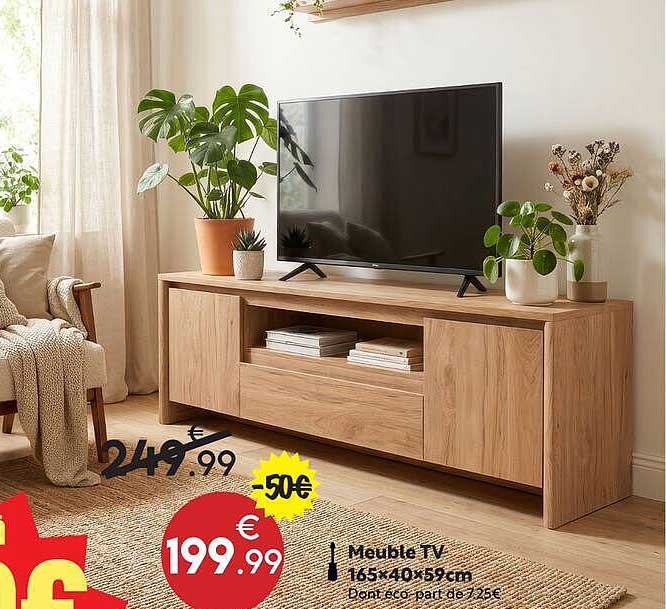 Meuble TV 165x40x59 cm