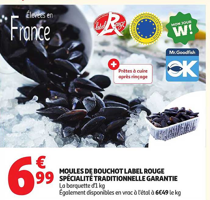 MOULES DE BOUCHOT LABEL ROUGE SPÉCIALITÉ TRADITIONNELLE GARANTIE