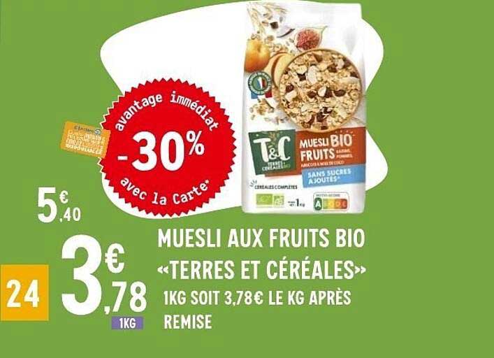 MUESLI AUX FRUITS BIO «TERRES ET CÉRÉALES»