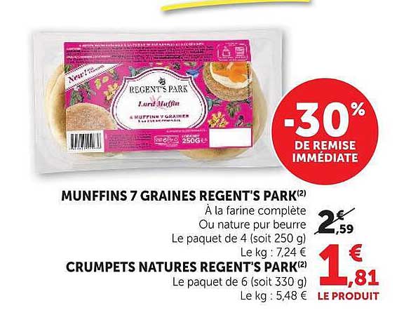 MUNFFINS 7 GRAINES REGENT'S PARK