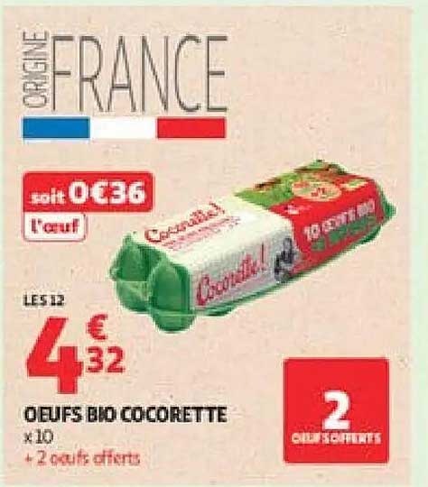 OEUFS BIO COCORETTE x10 + 2 oeufs offerts