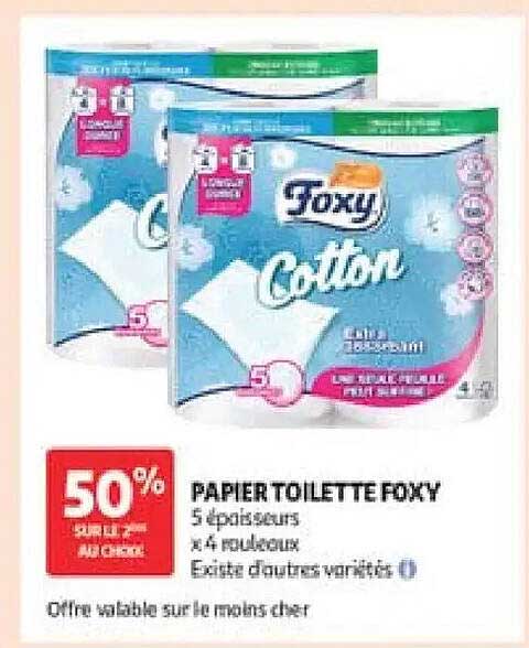 PAPIER TOILETTE FOXY 5 épaisseurs x 4 rouleaux