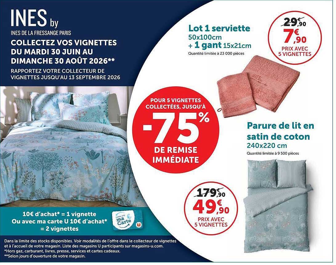 Parure de lit en satin de coton 240x220 cm