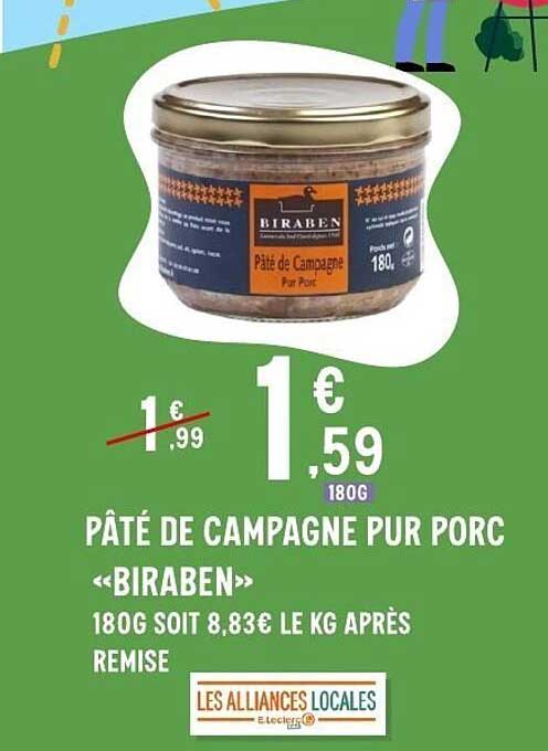 PÂTÉ DE CAMPAGNE PUR PORC «BIRABEN»