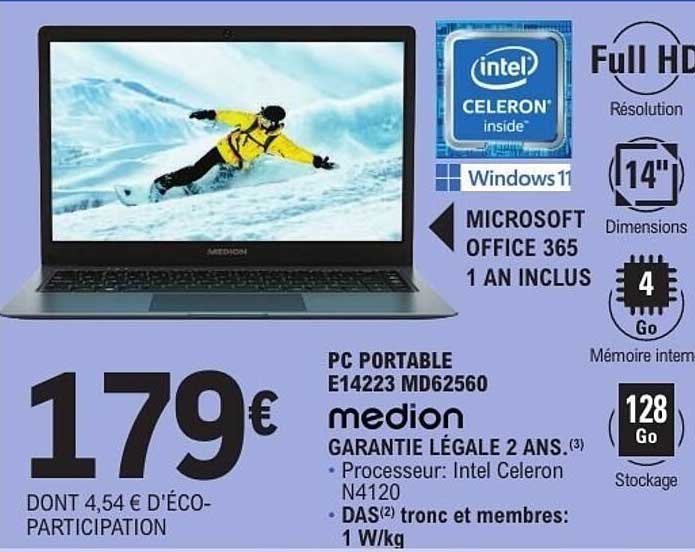 PC PORTABLE E14223 MD62560 medion