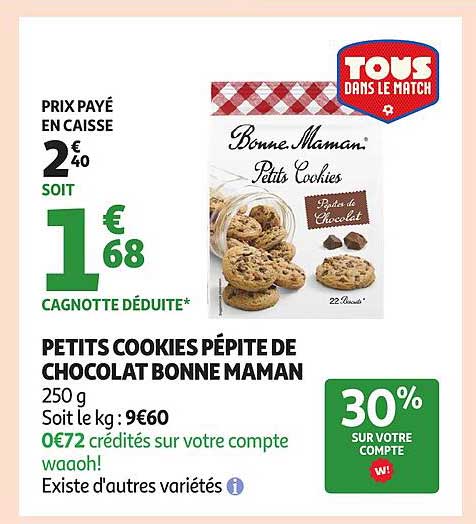 PETITS COOKIES PÉPITE DE CHOCOLAT BONNE MAMAN