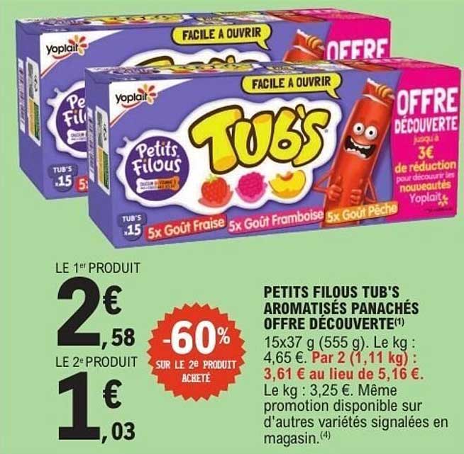 PETITS FILOUS TUB'S AROMATISÉS PANACHÉS OFFRE DÉCOUVERTE