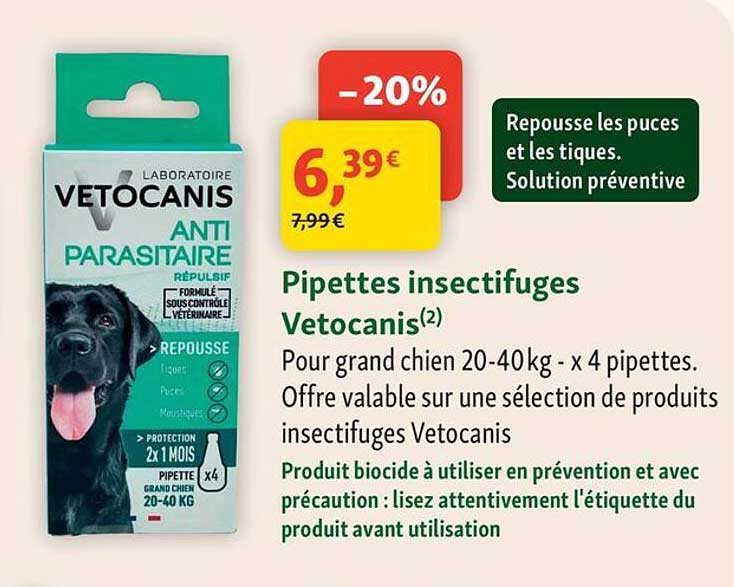 Pipettes insectifuges Vetocanis