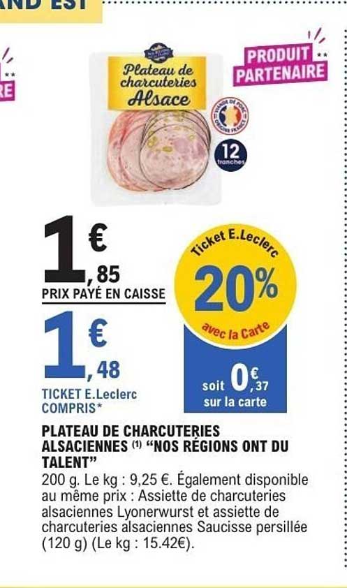 PLATEAU DE CHARCUTERIES ALSACIENNES (1) “NOS RÉGIONS ONT DU TALENT”