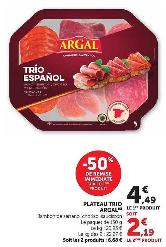 PLATEAU TRIO ARGAL(S)