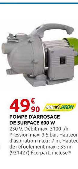 POMPE D'ARROSAGE DE SURFACE 600 W