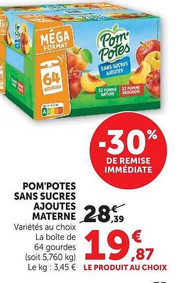 POM'POTES SANS SUCRES AJOUTES MATERNE