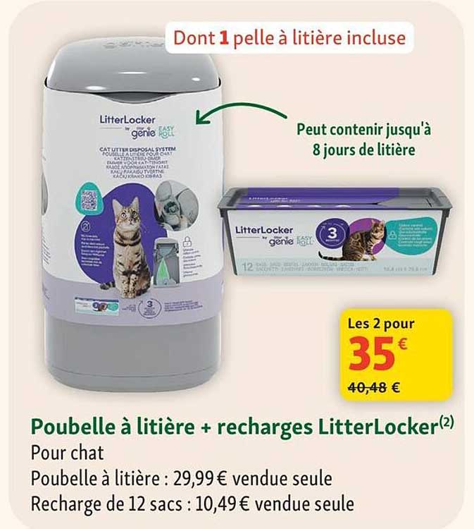 Poubelle à litière + recharges LitterLocker