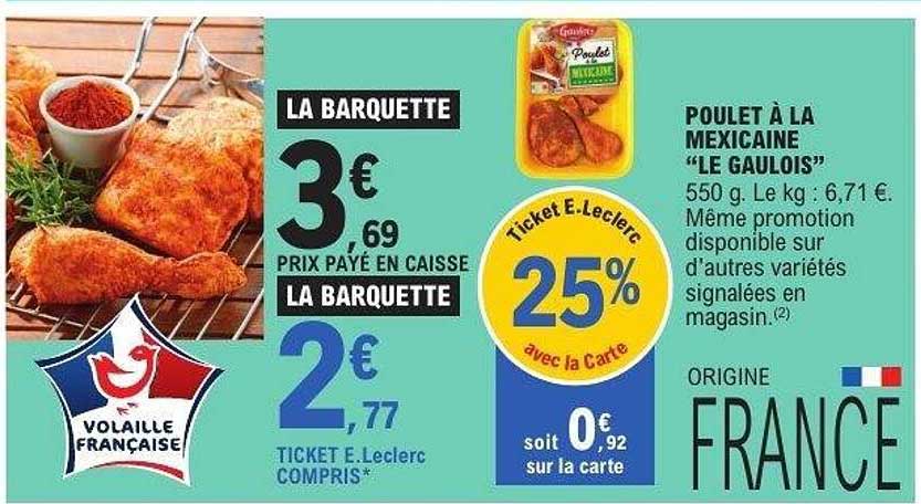 POULET À LA MEXICAINE "LE GAULOIS"