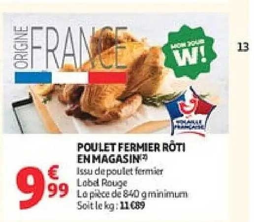 POULET FERMIER RÔTI EN MAGASIN
