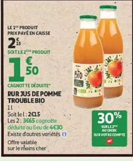 PUR JUS DE POMME TROUBLE BIO