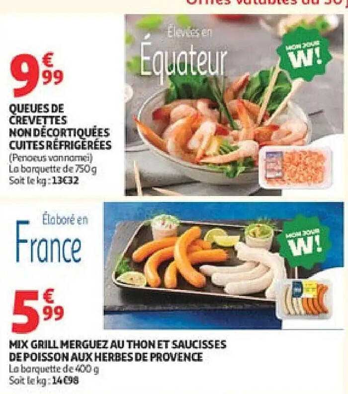 QUEUES DE CREVETTES NON DÉCORTIQUÉES CUITES RÉFRIGÉRÉES