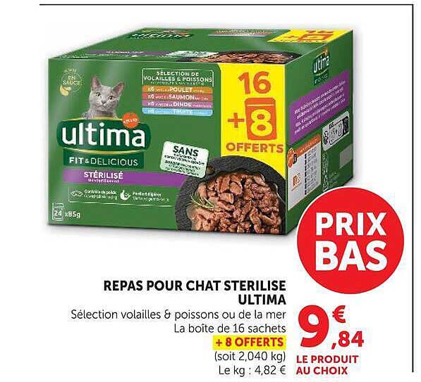 REPAS POUR CHAT STERILISE ULTIMA