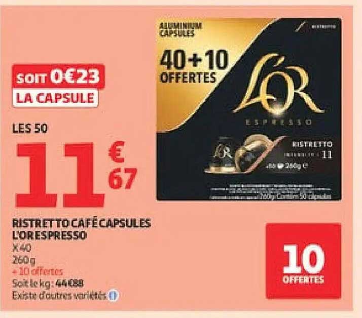 RISTRETTO CAFÉ CAPSULES L'OR ESPRESSO