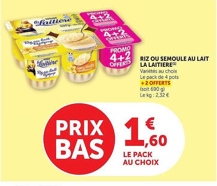 RIZ OU SEMOULE AU LAIT LA LAITIERE(1)