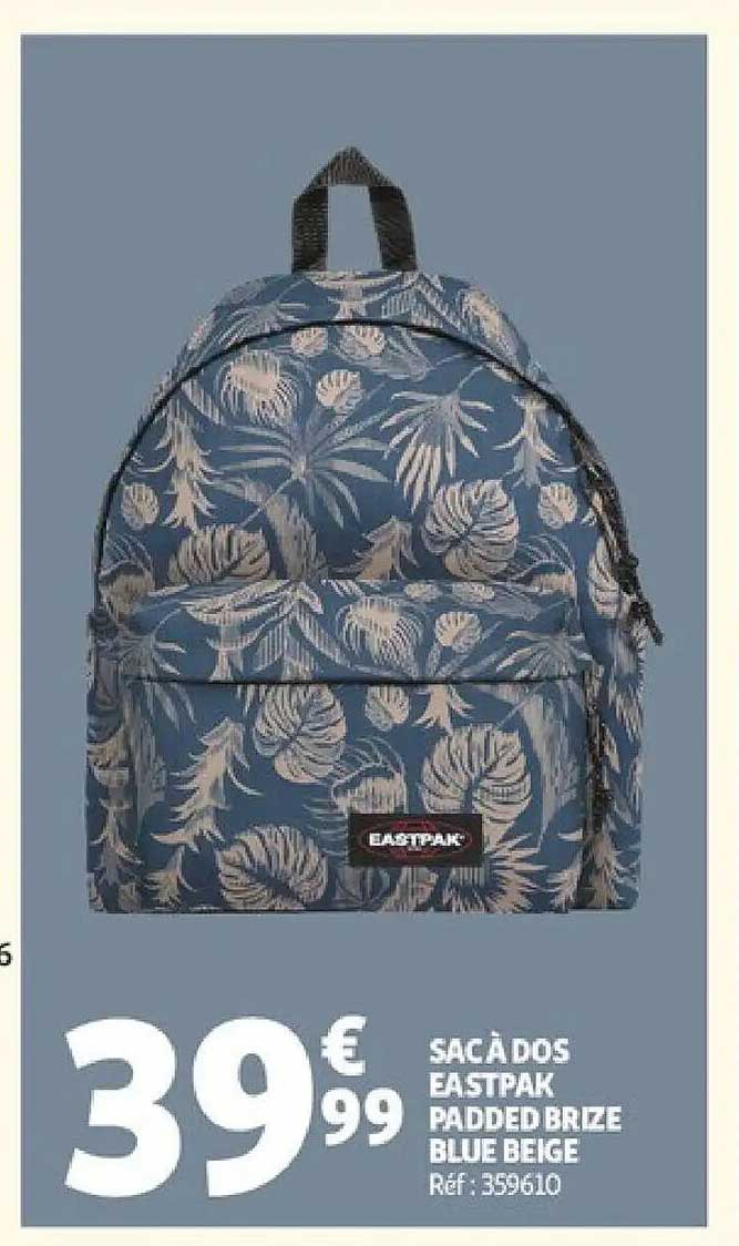 SAC À DOS EASTPAK PADDED BRIZE BLUE BEIGE Réf. 359610